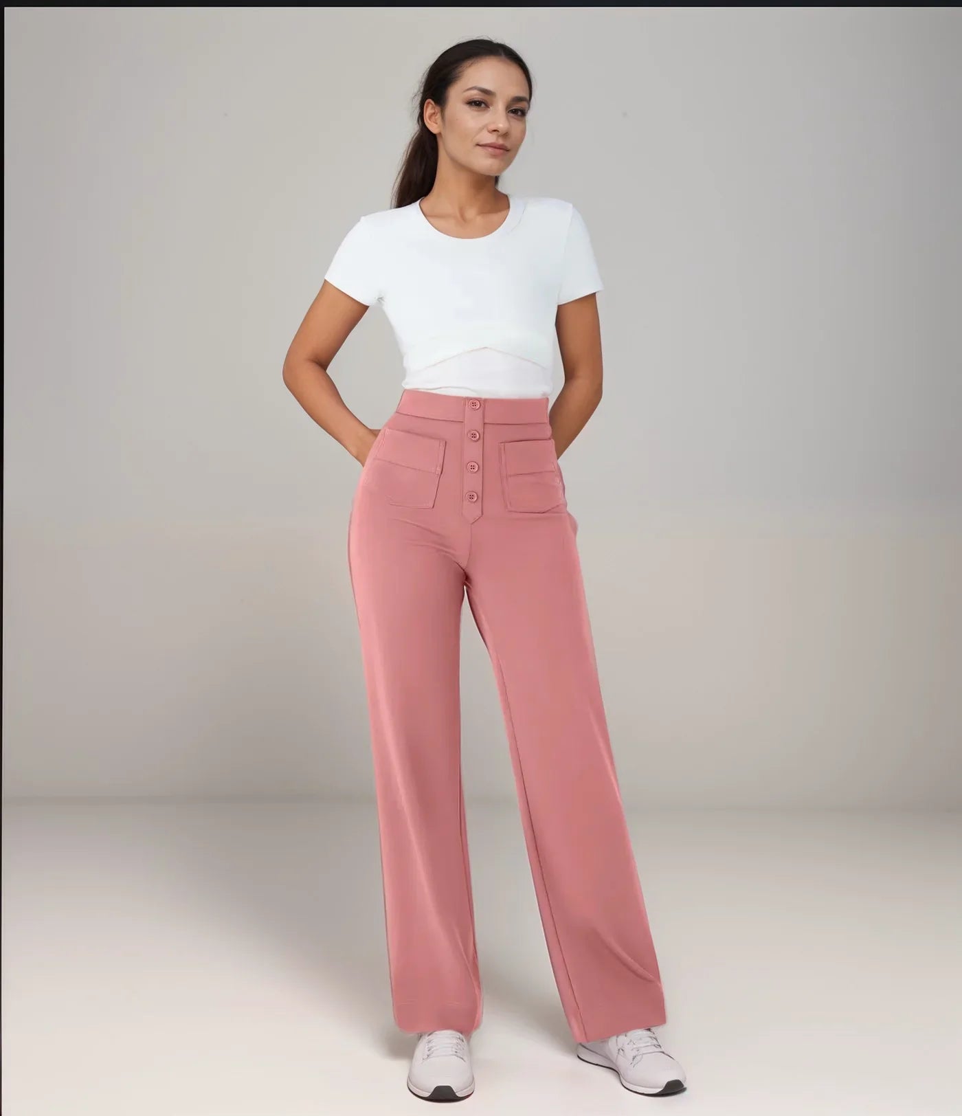 Elisha - Elastische broek met hoge taille - 1+1 kostenlos