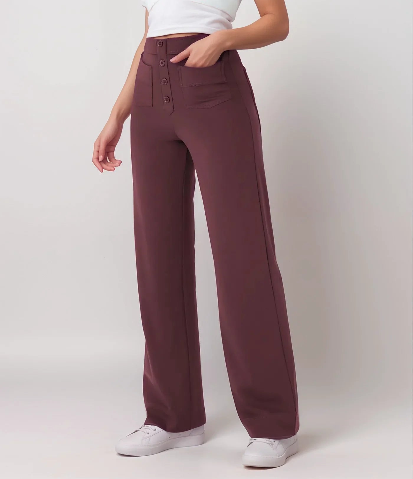 Elisha - Elastische broek met hoge taille - 1+1 kostenlos