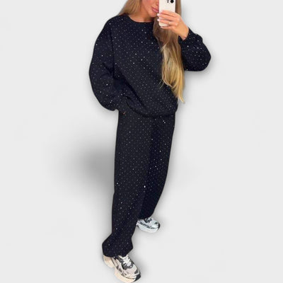 Meena - Damen Freizeit-Zweiteiler mit Rundhalsausschnitt