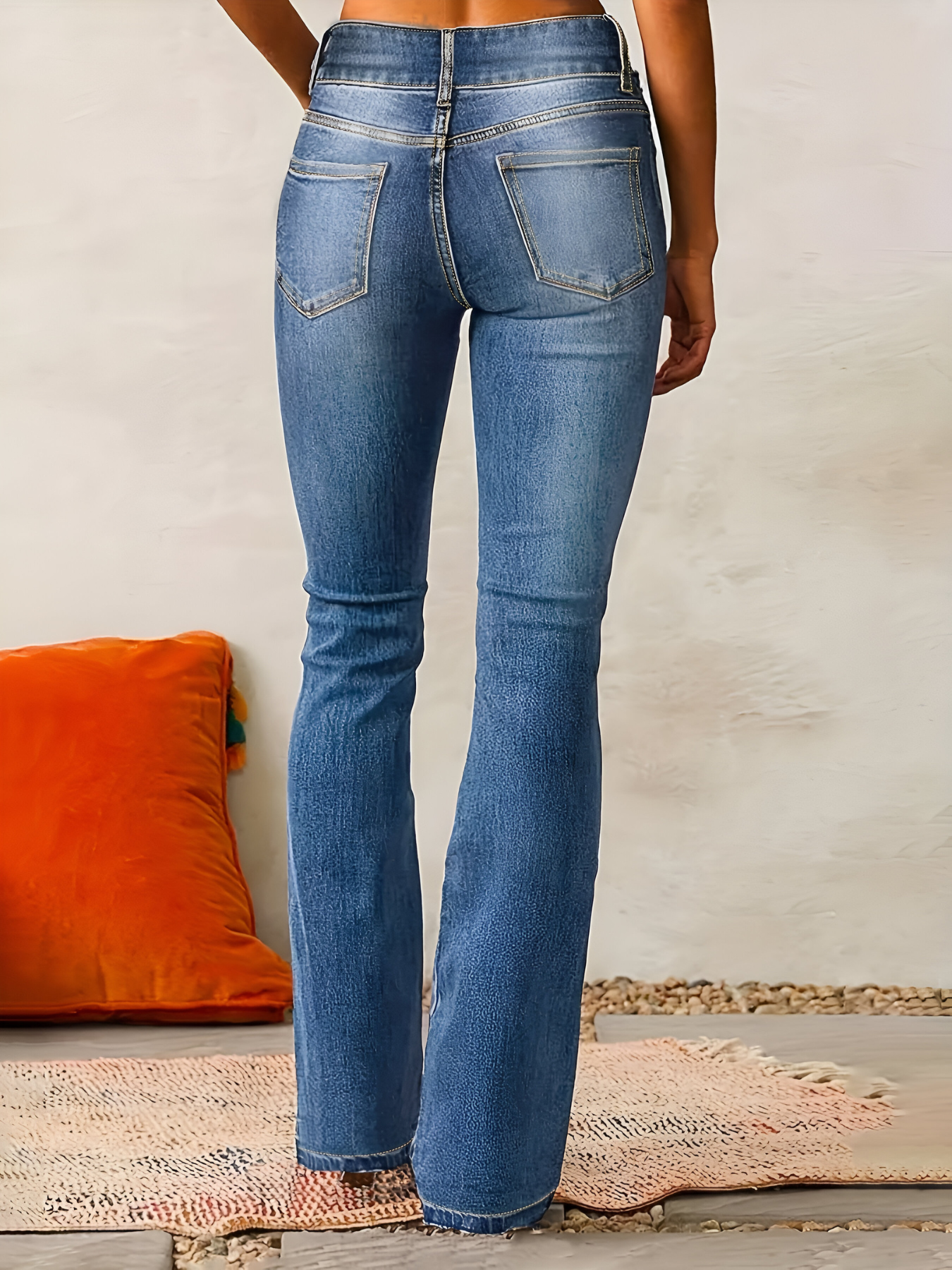 Isabel  | Jeans met hoge taille en uitlopende pijpen