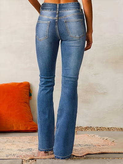 Isabel  | Jeans met hoge taille en uitlopende pijpen