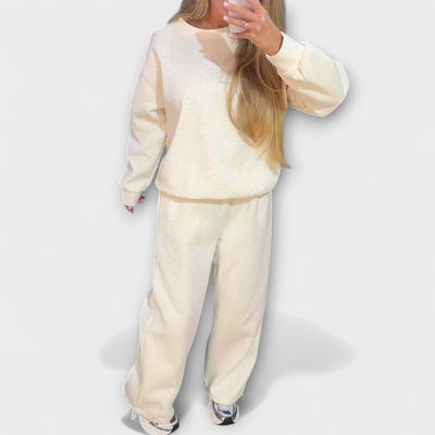 Meena - Damen Freizeit-Zweiteiler mit Rundhalsausschnitt