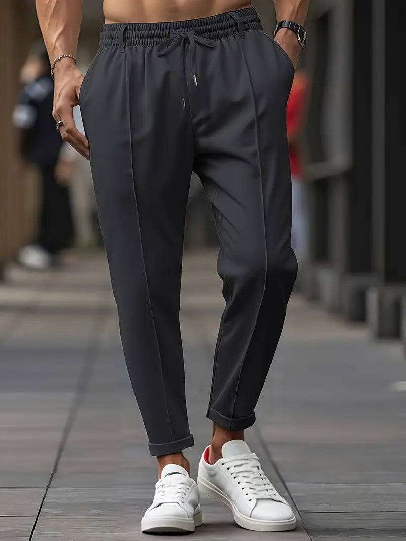 Crawford – Lässige Schlanke Passform Hose Mit Elastischem Bund