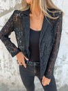 Lena | Transparant kanten blazer met elegante structuur