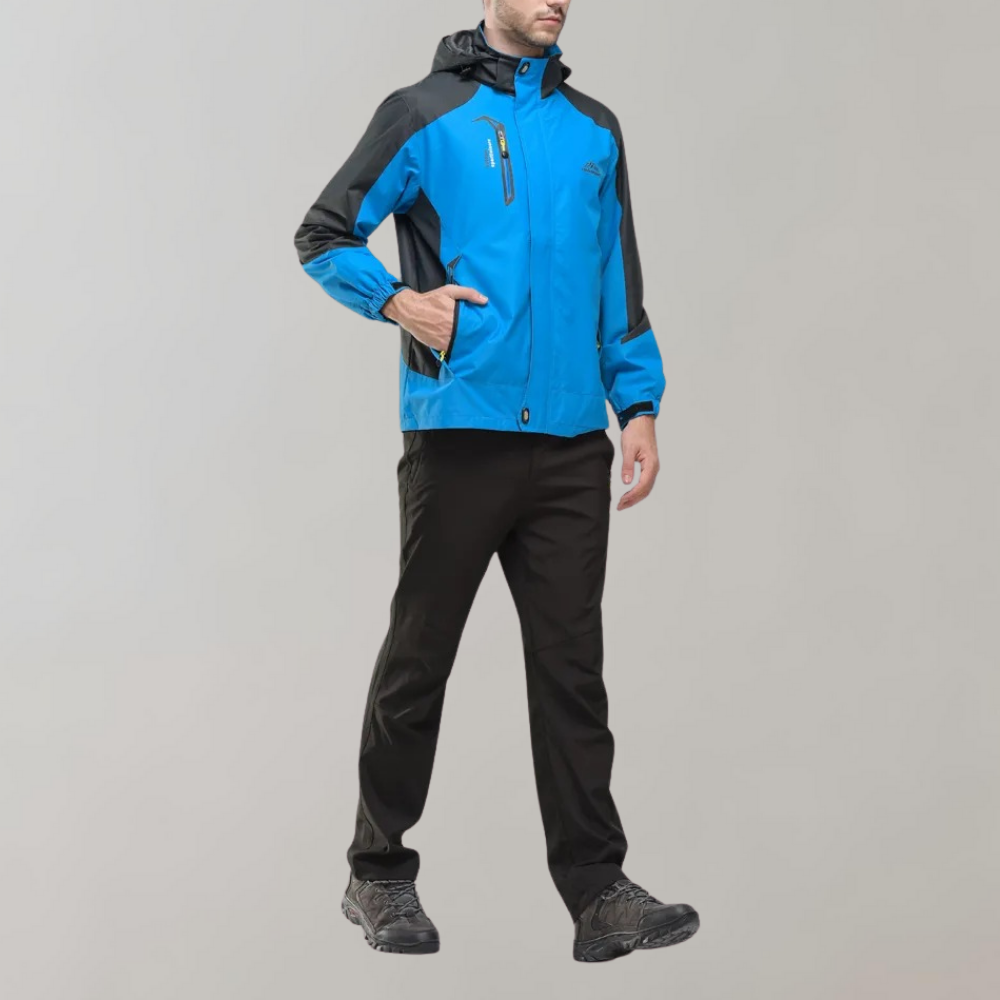Herren Softshell-Jacke mit Kapuze, winddichter Membran und wasserabweisender Ausführung