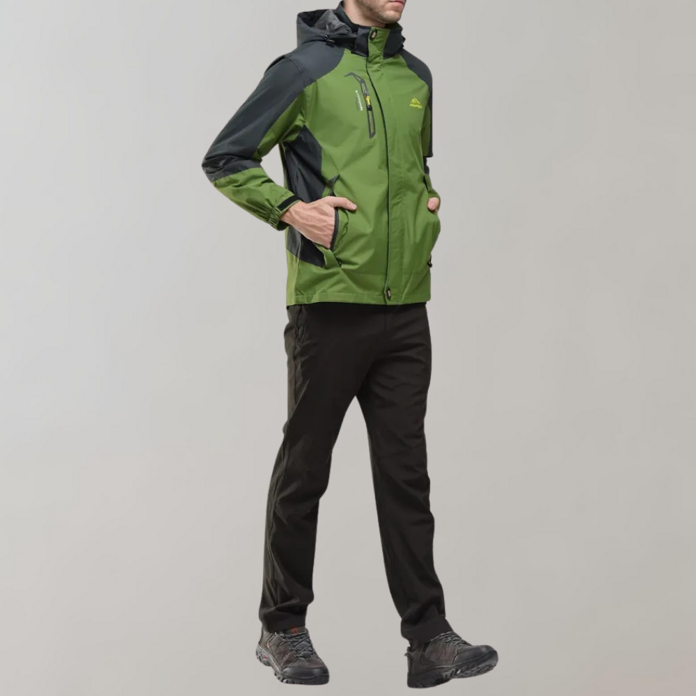 Herren Softshell-Jacke mit Kapuze, winddichter Membran und wasserabweisender Ausführung