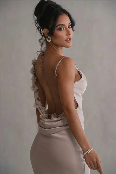 Cassiane | Blumiges Satinkleid