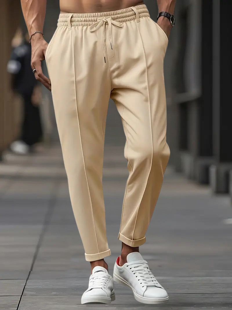 Crawford – Lässige Schlanke Passform Hose Mit Elastischem Bund