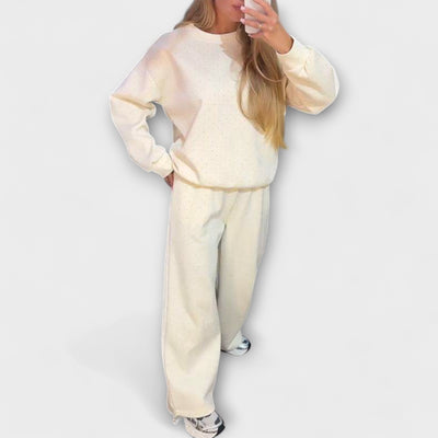 Meena - Damen Freizeit-Zweiteiler mit Rundhalsausschnitt