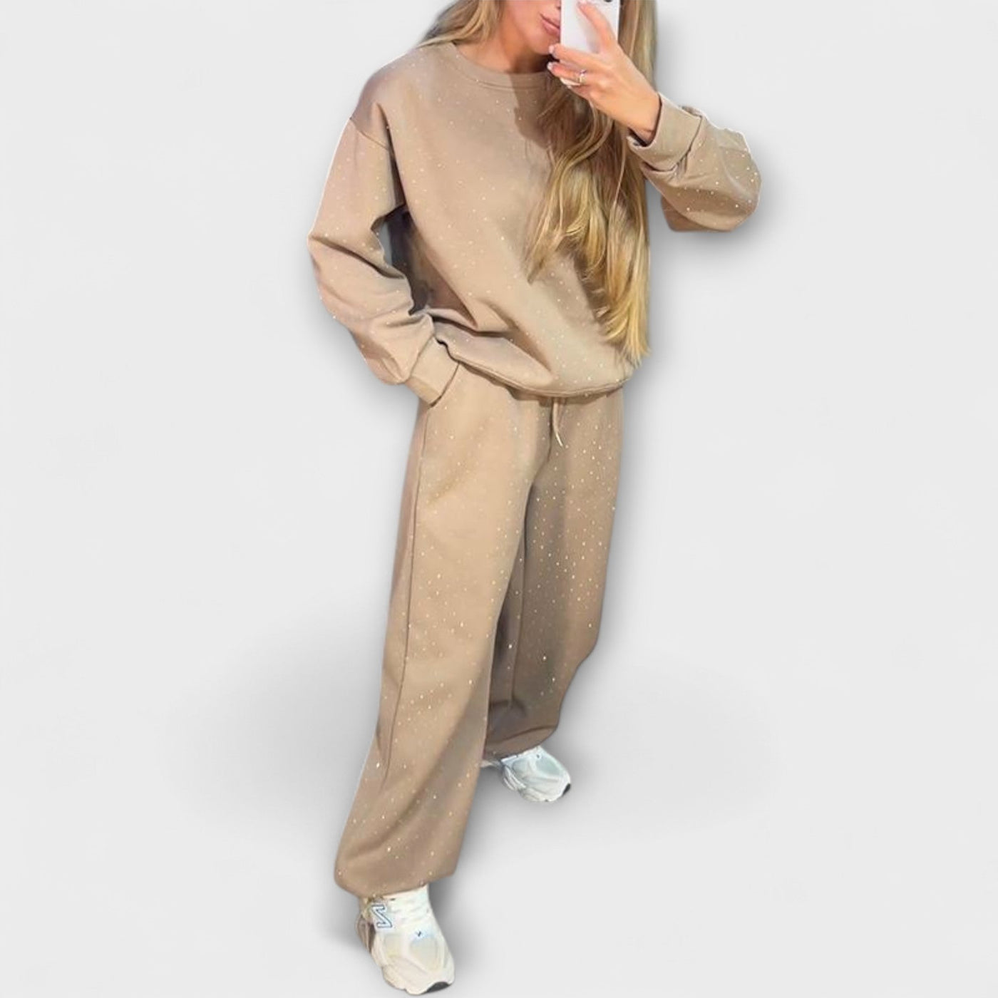 Meena - Damen Freizeit-Zweiteiler mit Rundhalsausschnitt