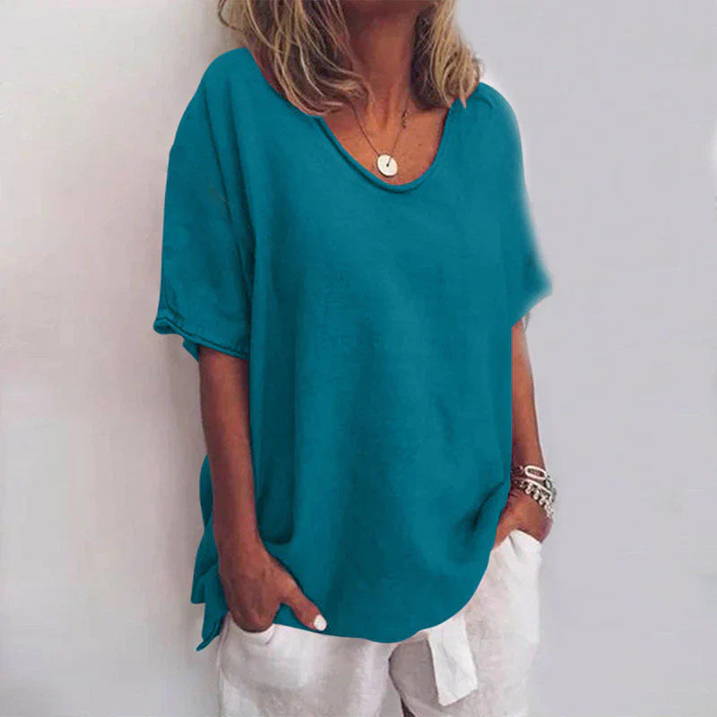 Camille™ – Übergroße Bluse mit V-Ausschnitt