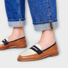 Oceane – Braune Slipper mit runder Spitze und Farbblockdesign