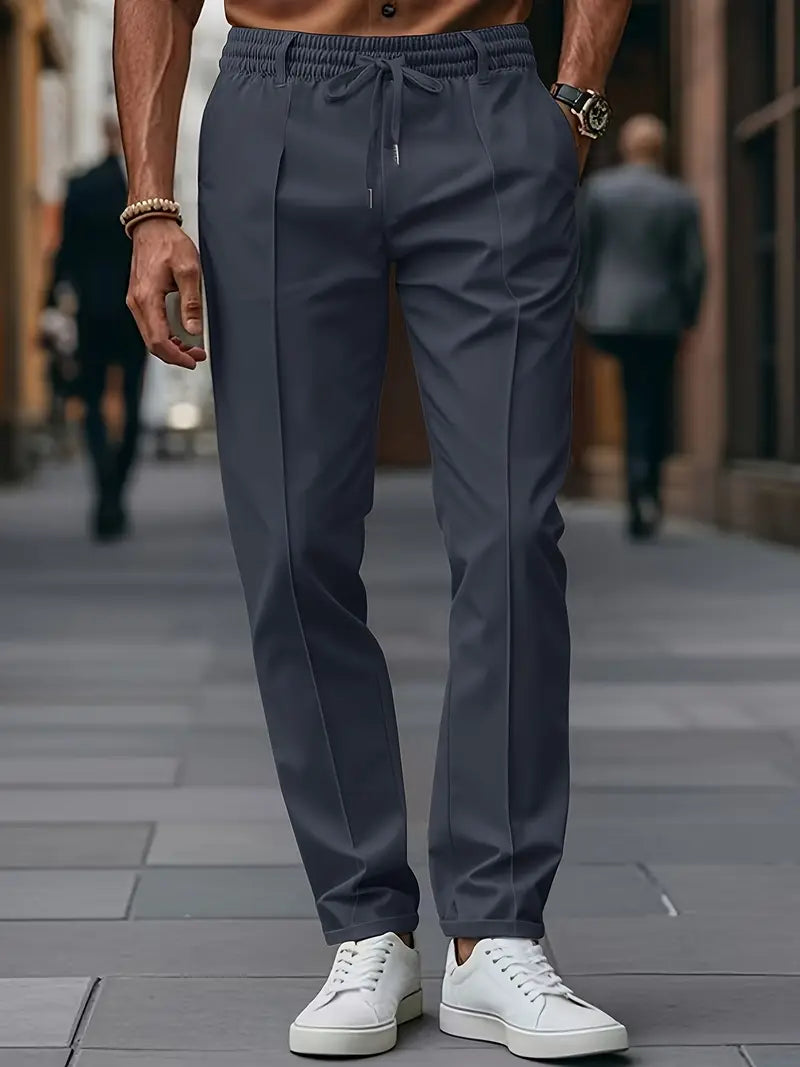 Crawford – Lässige Schlanke Passform Hose Mit Elastischem Bund