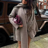 WINOLA | Vintage Strickmantel Jacke mit Halstuch