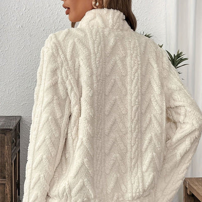 Erika - Flauschiges Half-Zip Sweatshirt mit Tasche